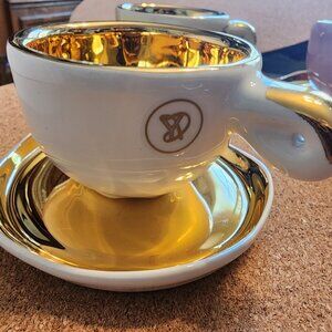 DANGRYA VENICE EXPRESSO CUP AND SAUCER 'FIORE' SET OF 4